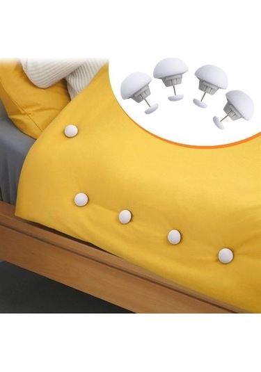 Ams Net 4 Adet Mantar Model Yorgan Kılıfı Ve Çarşaf Tutucu Sabitleyici Çok Renkli