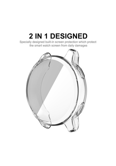 Garmin Venu 2s 40mm / Vivoactive 4s 40mm İçin Enkay Hat-prince Tam Kapatıcı Şeffaf Tpu Yumuşak Kılıf