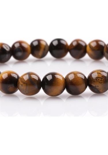 Tesbih Sakarya Kaplangözü Doğaltaş Unisex Bileklik Kahverengi