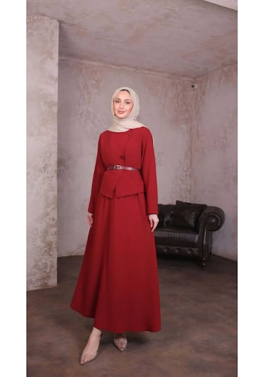 Krep Etekli Takım Bordo