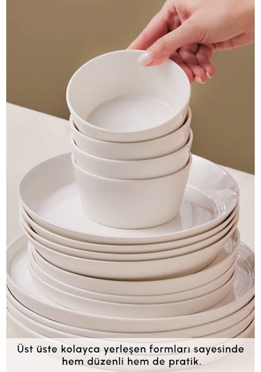 Karaca  Stream Bone Bomo 53 Parça 12 Kişilik Yemek Takımı