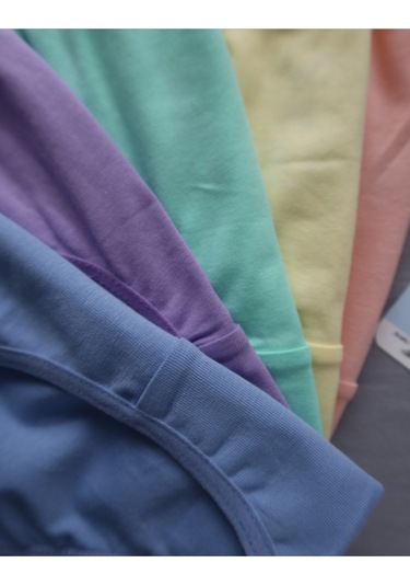 Alya Underwear Kız Çocuk Kalpli Dokuma Lastik Pamuklu Kumaş Slip Külot 5'li Paket 5 Adet Beyaz Multicolor-x16