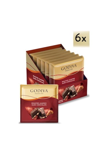 Godiva Bitter Bademli Kare Çikolata 6 x 60 G