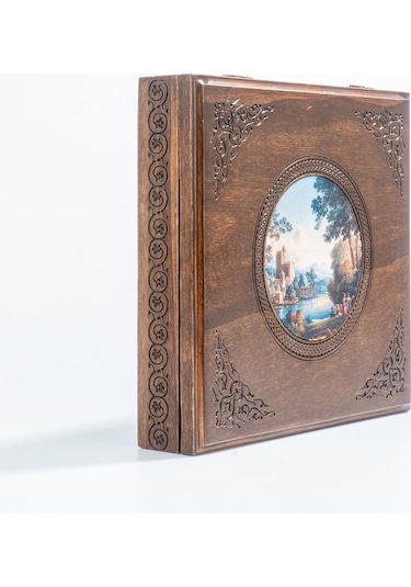 Saray Bahçesinde Gezinti Küçük Boy Vintage Masif Kutu