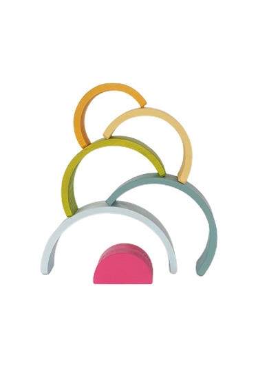 6'lı Pastel Renkler Waldorf Gökkuşağı Ahşap Oyuncak