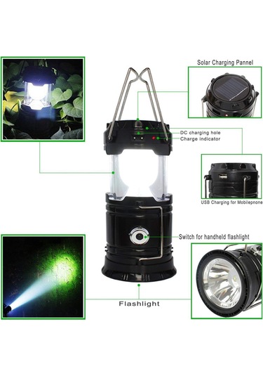 Periboia Solar Şarj Edilebilir Çok Fonksiyonlu Kamp Lambası Işıld Karışık/çok Renkli Çok Renkli