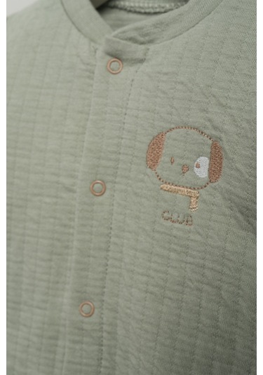 Sevimli Köpekcikler Desenli 10 Parça Kutulu Yenidoğan Hastane Çıkışı Zıbın Seti Yeşil