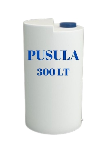 Pusula Su Depoları Polietilen 300 LT Mavi Dikey Su Deposu / Vanal