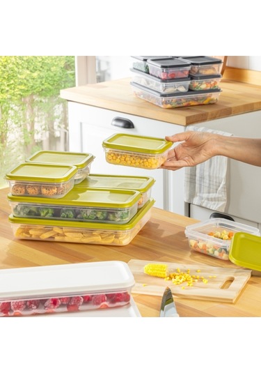 Ceronni Alfa Saklama Kabı 4lü Set No: 1 Yeşil Yeşil