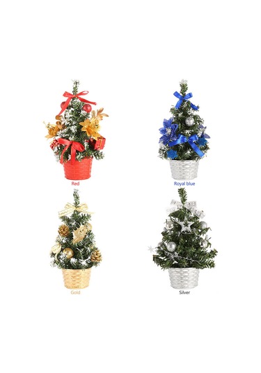 Kangvka 30 Cm Altın Mini Noel Ağacı - Pvc Masaüstü Dekorasyonu Ev İçi Noel Dekoru