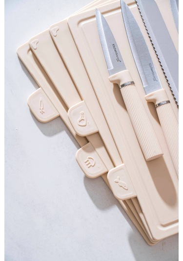 Cooper 10 Parça Standlı Kesme Tahtası Ve Bıçak Seti Diğer