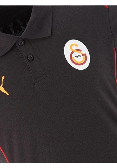 Galatasaray Lisanslı A-takım Uv Kutulu Polo Yaka Siyah T-shirt SIYAH