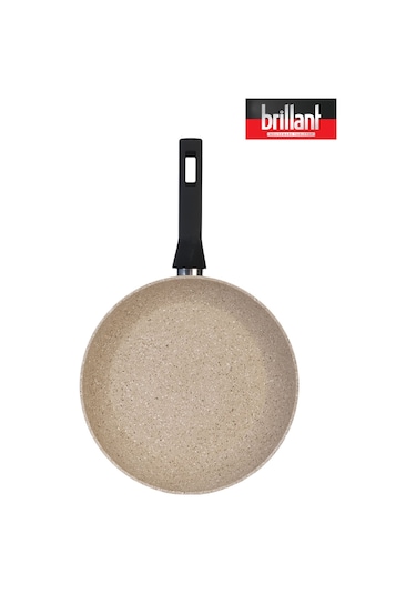 Brillant Lüks Granit 24 Cm Tava Yanmaz Yapışmaz Tava Krem