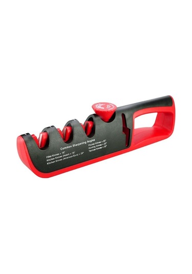 Kırmızı Kalemtıraş Açısı Ayarlanabilir 4 Seviyeli Makas Kalemtıraş Profesyonel Mutfak Bıçağı Bileyici Aracı