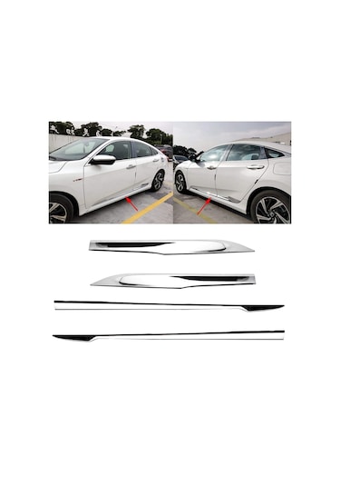 Civic Fc5 Fk7 2016-2021 Içın Uyumlu Krom Kapı Çıtası