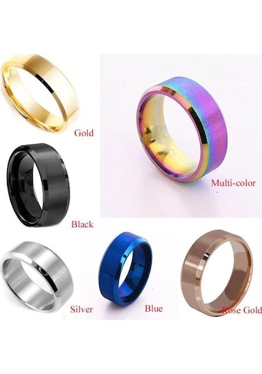 Gümüş Sıcak Paslanmaz Çelik Yüzük Band Titanyum Gümüş Siyah Altın Erkekler 9 Gümüş