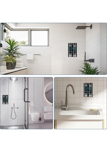 2 Adet Siyah 400 Ml El Dezenfektanı Sabunluk Manuel Şampuan Sıvı Tutucu Banyo Mutfak Lavabo Oteller Siyah