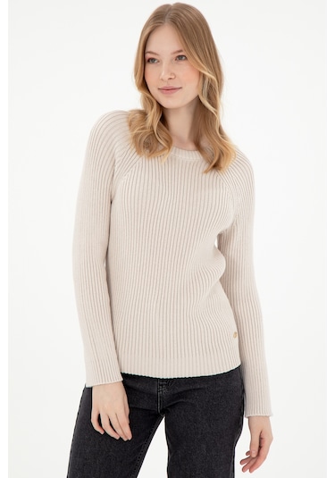U.s. Polo Assn. Kadın Krem Kazak /triko 50297095-vr071 Krem