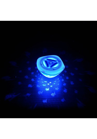 Youmex Yüzülebilen Balık Desenli Led Işık - 6 Farklı Renk Modu 2 Dinamik + 4 Statik - Havuz, Banyo, Bar Partisi Dekorasyonu 1 Adet, Pil Dahil Değil Mavi