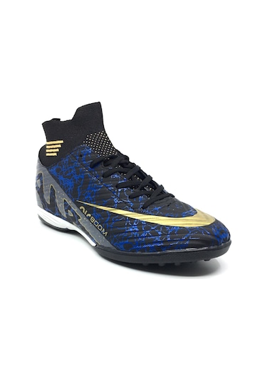 Taşpınar Laliga Erkek Günlük Çoraplı Halı Saha Krampon Spor Büyük Numara Ayakkabı 45-47 Siyah Lacivert Siyah - Lacivert