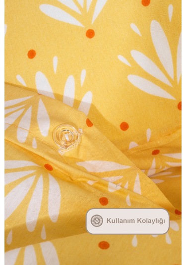 Elart Riva Nevresim Takımı Tek Kişilik Lastikli Çarşaf 160x220 Cm Sarı Sarı