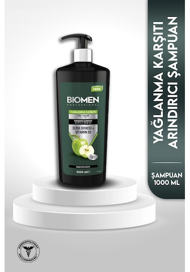 Biomen Elma Sirkesi&Vitamin B3 Yağlanma Karşıtı Arındırıcı Şampuan 1 L