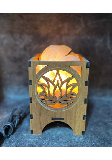 Çankırı Ahşap Lotus Model Tuz Lamba