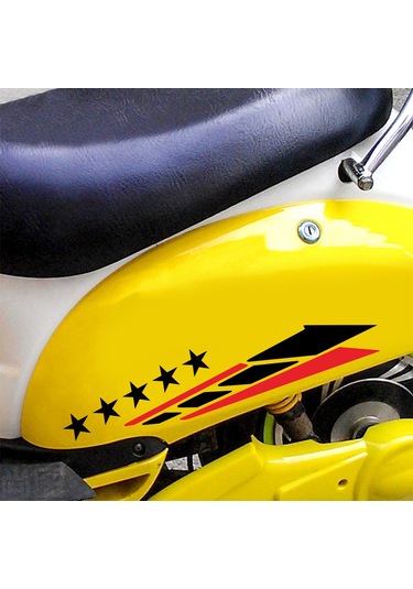 Monyee Motosiklet Vinil Sticker Seti Siyah-kırmızı D-2195: Stüdyo Dekorasyon, Kolay Kurulum, Dayanıklı, Fender/tank/body Dıy