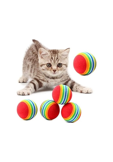 River World Köpekler İçin Oyun Topu Gökkuşağı Renkli 2 Adet