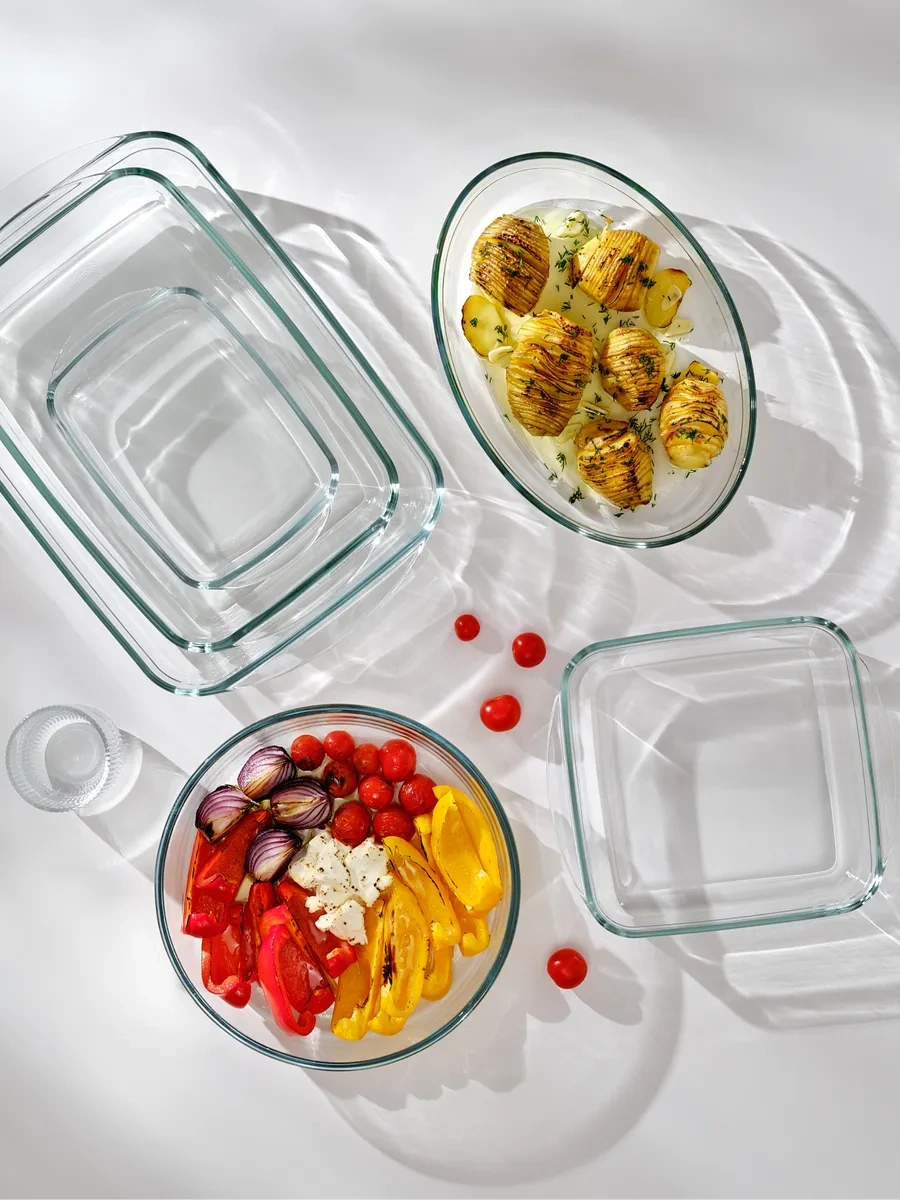 Pragma Camdan Yapılmış Oval Tepta Fırın Kabı 334192299 Beyaz