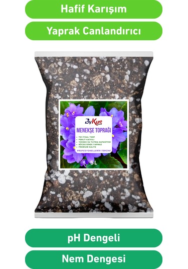 Bykurt Menekşe Toprağı 5l Premium Kalite Böcek Sinek Yapmayan Özel Saksı Karışımı 5 Litre