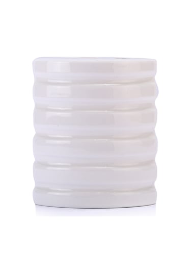 SERAMİK DİŞ FIRÇALIK OVAL ÇİZGİLİ MODEL 9X6X11CM Diğer