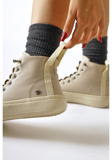 Celinn Bej Lastikli Bağcıklı Spor Bot 001