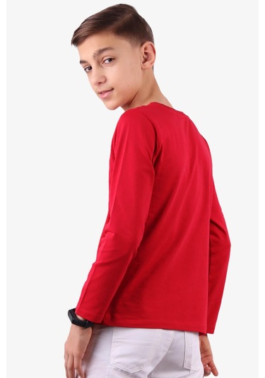 Breeze Erkek Çocuk Türk Bayraklı Body 8-14 Yaş, Kırmızı Kırmızı