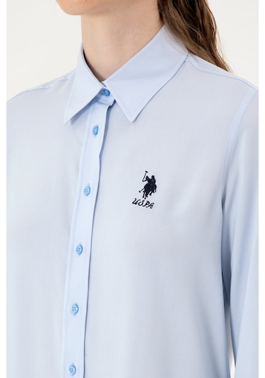 U.s. Polo Assn. Kadın Açık Mavi Gömlek Desenli 50316429-vr003 Acık Mavı