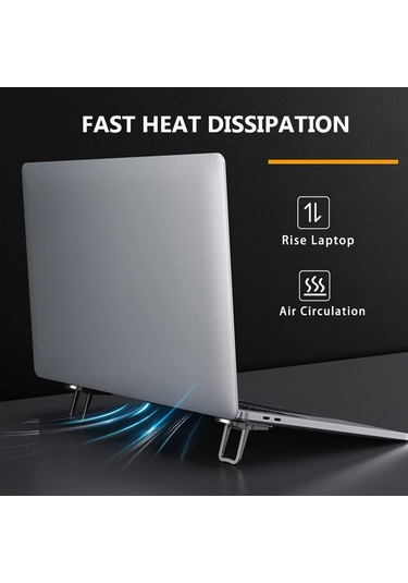 Mufunye 2 Adet Gümüş Çinko Alaşımlı Katlanabilir Laptop Dizüstü Tutucu, İki Açı Ayarlanabilir, Hızlı Soğutma, Gizli Özellik, Tablet Ve Telefon Uyumlu