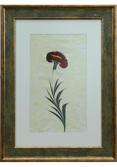 E38 El İşçiliği Kırmızı Karanfil Ebru Tablo 47 35 Cm-6467
