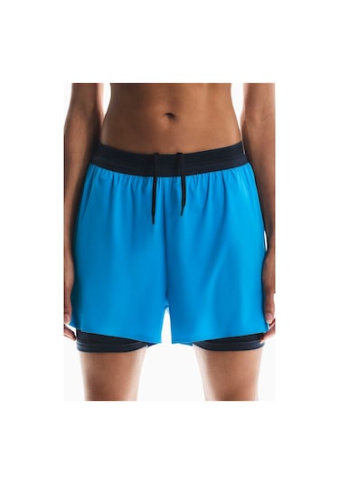 On 3" Performance 2/1 Shorts Hafif Iç Taytlı Hızlı Kuruyan Kadın Koşu Şortu Mavi