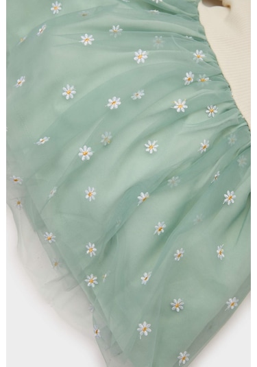 DeFacto Kız Bebek Çiçekli Uzun Kollu Tül Elbise D9327A525SPGN1114 Yeşil DeFacto Kız Bebek Çiçekli Uzun Kollu Tül Elbise D9327A525SPGN1114 Yeşil