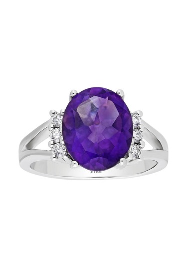 Sirius G Renk Büyük Ametist Ve Pırlanta Taşlı Yüzük 0804R0051