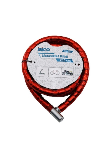 Kırmızı Motor Bisiklet Kilidi 22 Mm X 200 Cm 22mm