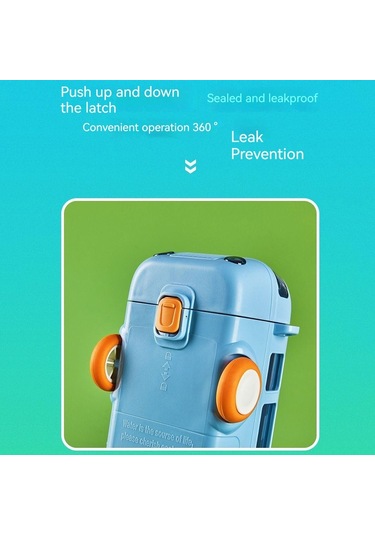 Kt-1139 500ml Taşınabilir Taşınabilir Su Kupası Strap Strap Sevimli Otobüs Şeklindeki Yudum Fincan, Renk: Mavi