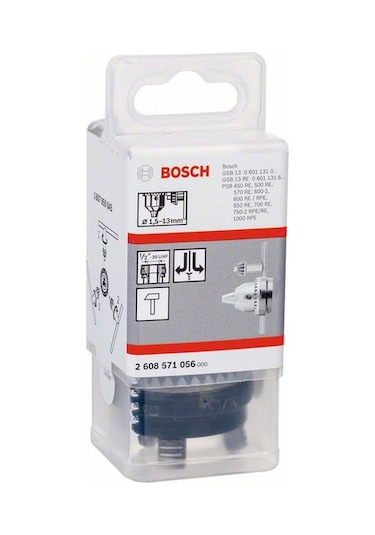 Bosch "1/2""-20 - 1.5-13 mm Anahtarlı Mandren - 2608571056