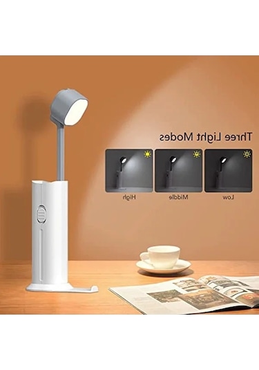 Usb Şarjlı Led Çalışma Lambası, 3 Parlaklık Kademesi İle Kullanım Kolaylığı .
