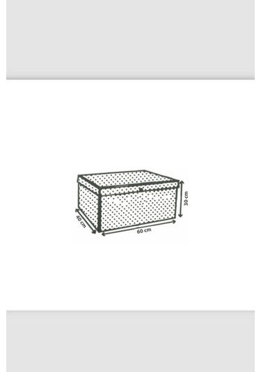 Mega Çok Amaçlı Saklama Kutusu Kutu Hurç Organizer Oyuncak Kutusu Hurç Çizgi Desen 40x60x30 Bej