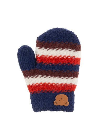Kitti Bebe Örme Eldiven Erkek Çizgili Petrol Petrol Çok Renkli