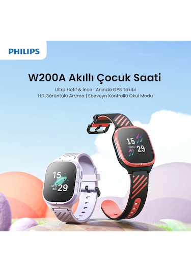 Philips W200A 1.22" Akıllı Çocuk Saati (Distribütör Garantili)