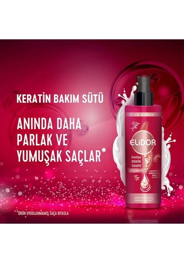 Elidor Brezilya Keratin Terapisi Sıvı Saç Bakım Sütü  2 x 200 ML
