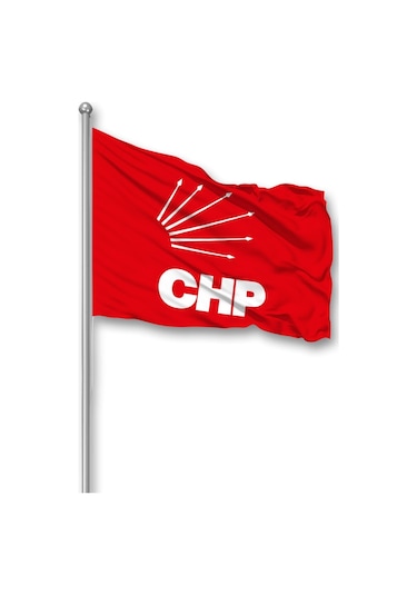 Chp Parti Bayrağı 100x150 Cm 1. Kalite Raşel Kumaş-317 1