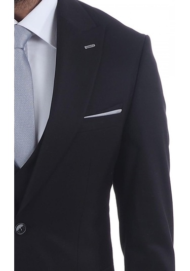 Jan Carlucci Slimfit Yelekli Drop 6 Takım (513704084) Siyah